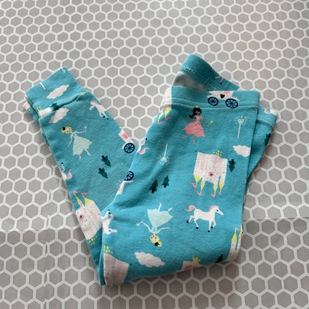 Carter's Teal Princess & Unicorn Pajama Set with Pink Accents Size 2T - Picture 6 of 9